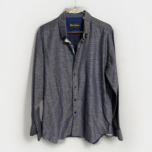 Robert Graham Button Down Tailored Fit XL blue Shirt With Black accents